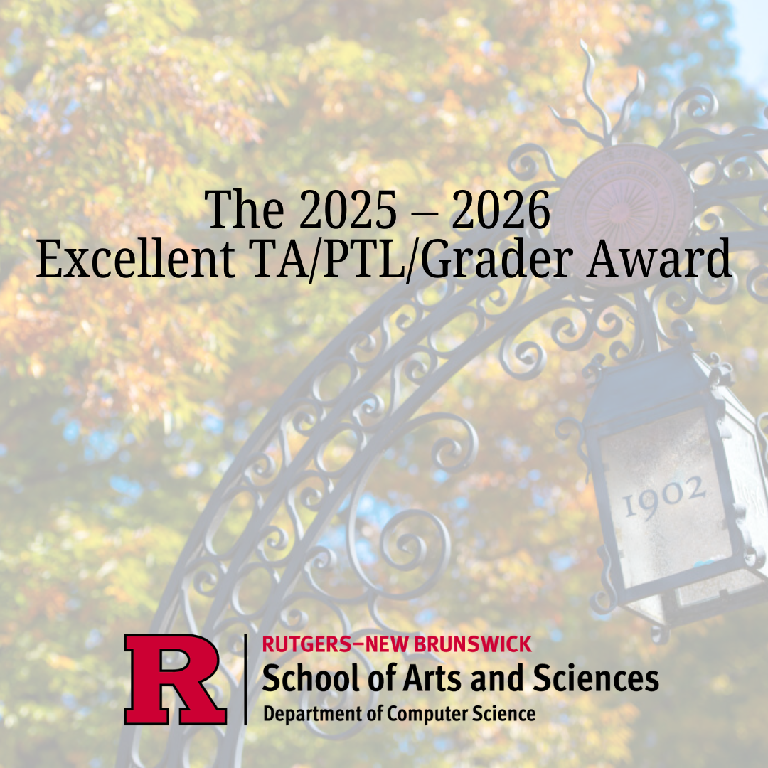  2025 – 2026 Excellent TA/PTL/Grader Awards
